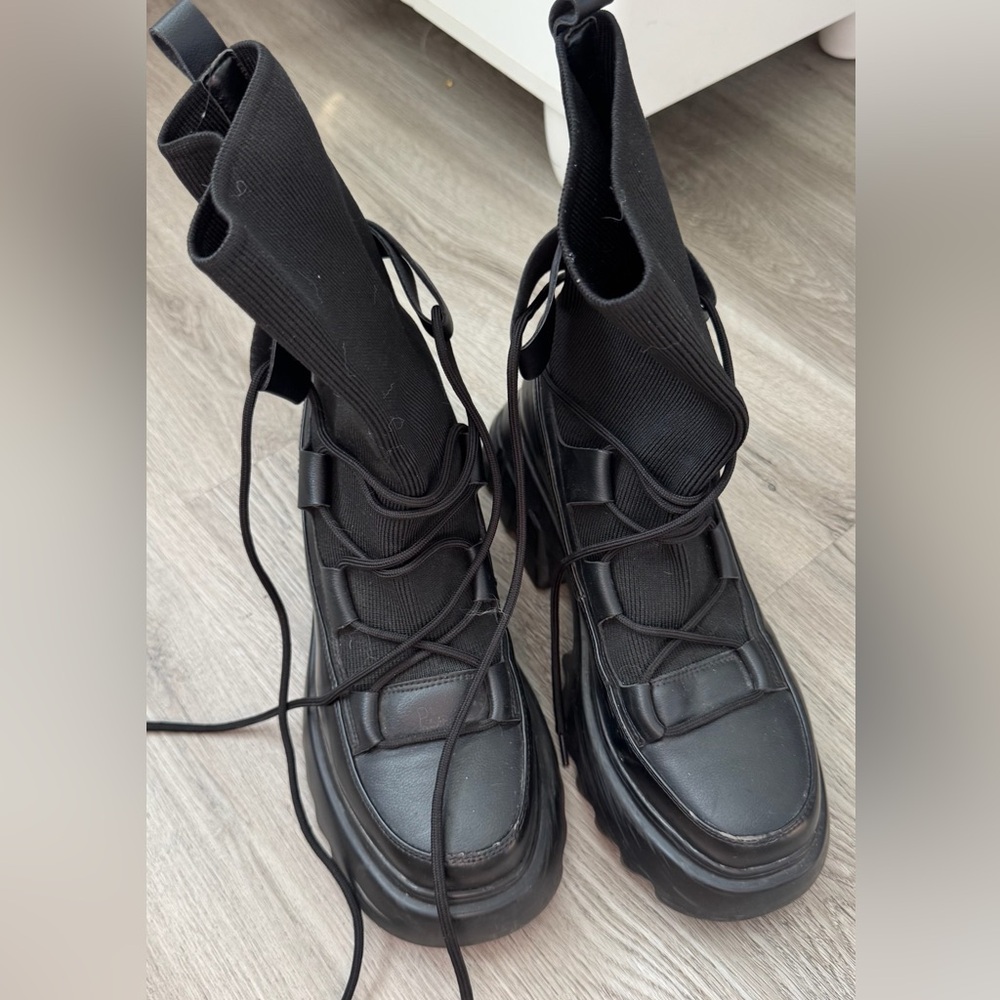 Black Chunky Platform Boots